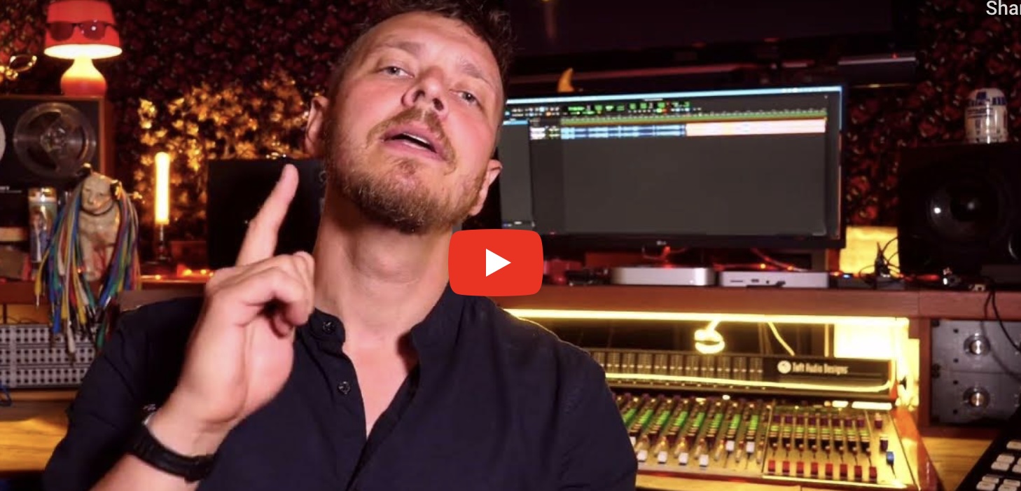 A still image of a person in a music studio taken from the ‘An introduction to beatboxing’ video.