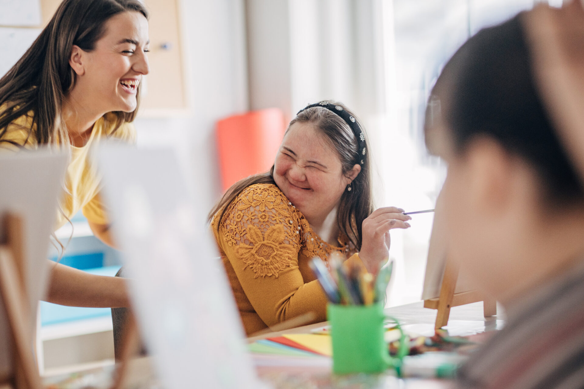 Women enjoying an art class